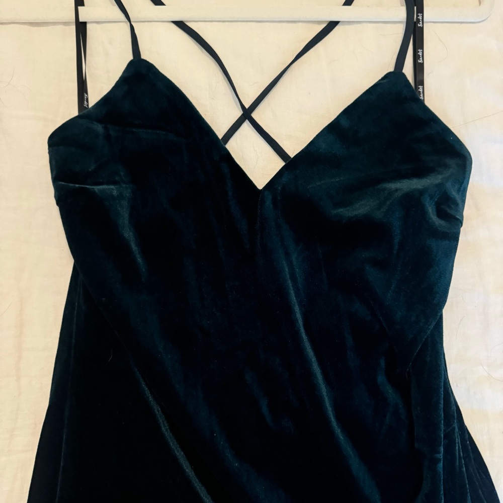 Velour green dress
